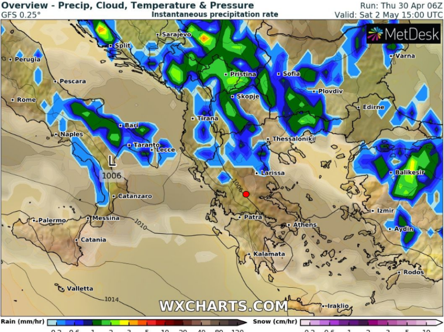 Καιρός: Βροχές και συννεφιά το Σαββατοκύριακο - Δείτε χάρτες με τις θερμοκρασίες