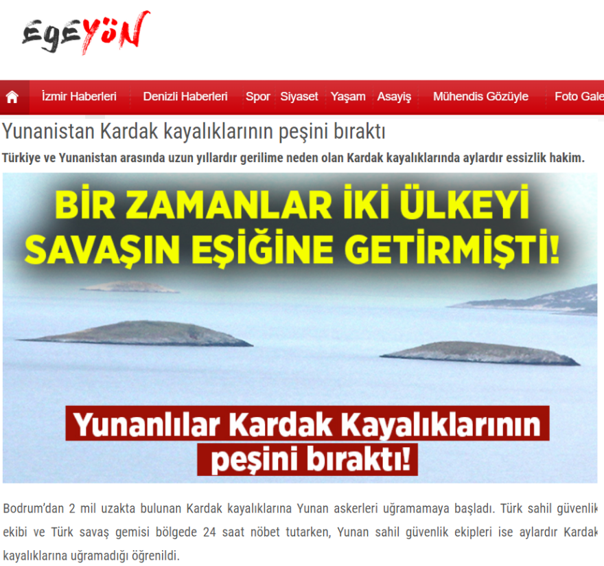 Τουρκία: Προκαλούν οι Τούρκοι με δημοσιεύματα για τα Ίμια