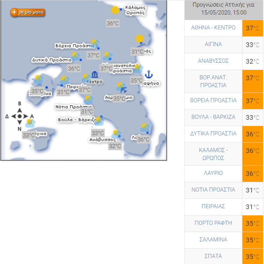 Καιρός στην Αθήνα - Καύσωνας: Ανεβαίνει ο υδράργυρος - Δείτε τη θερμοκρασία τώρα στο κέντρο 