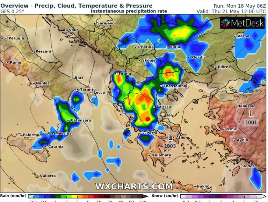 Έκτακτο δελτίο καιρού: Ισχυρές καταιγίδες και μεγάλη πτώση της θερμοκρασίας από την Πέμπτη