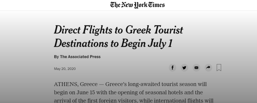 Τουρισμός: Τα διεθνή ΜΜΕ καλωσορίζουν το άνοιγμα της σεζόν στις 15 Ιουνίου στην Ελλάδα