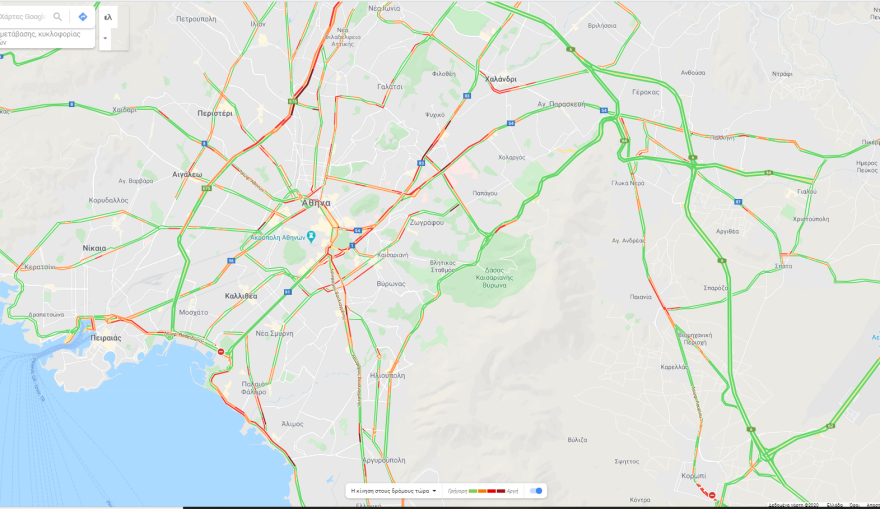 Κίνηση τώρα: Πού έχει κίνηση και μποτιλιάρισμα στους δρόμους