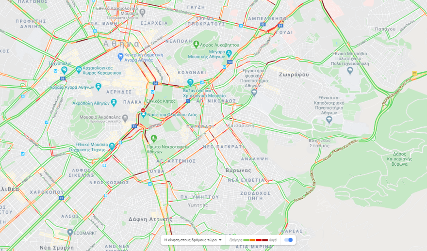 Κίνηση: Δείτε πού θα συναντήσετε κίνηση τώρα στην Αθήνα