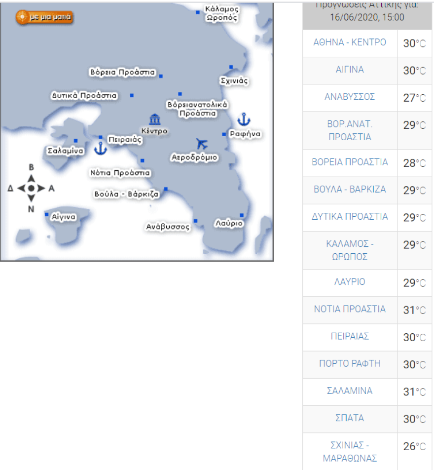 Καιρός στην Αθήνα: Ήλιος και ζέστη και 30άρια - Δείτε χάρτη με τις θερμοκρασίες