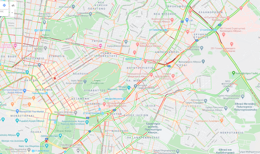 Η κίνηση τώρα στους δρόμους: Πορεία υγειονομικών στο κέντρο - Πού έχει μποτιλιάρισμα - Δείτε LIVE