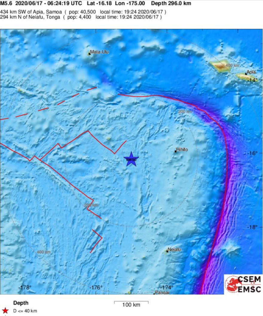 Σεισμός 5,6 Ρίχτερ στα ανοιχτά των νησιών Τόγκα - Δείτε το επίκεντρο