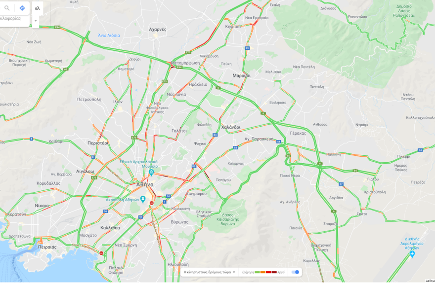 Δείτε πού υπάρχει κίνηση τώρα στην Αθήνα 