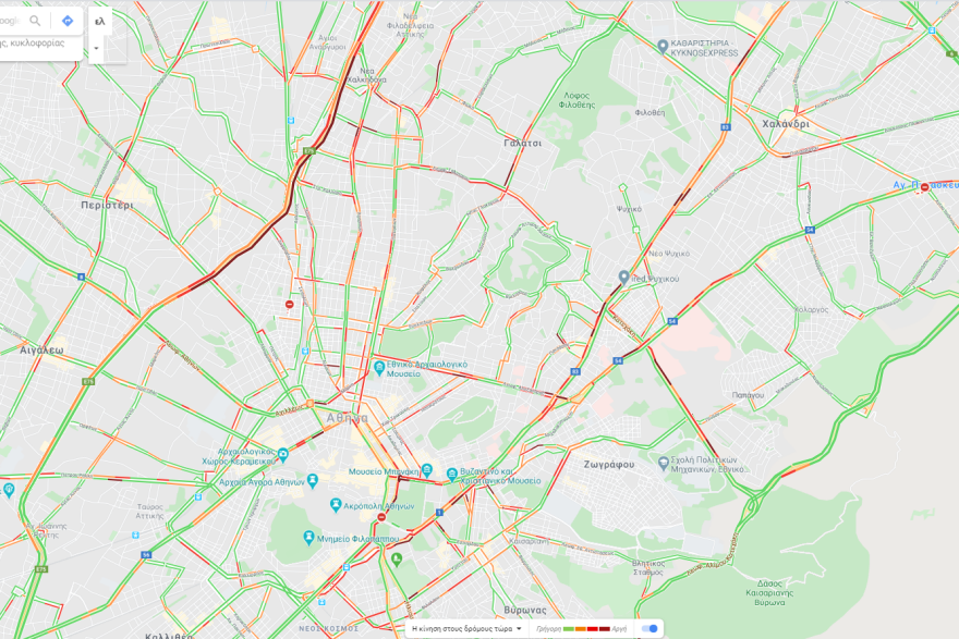 Κίνηση: Μποτιλιάρισμα στην Αθήνα - Live εικόνα