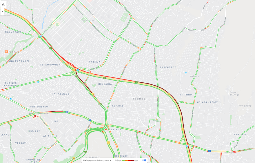 Κίνηση τώρα: Μποτιλιάρισμα στην Αττική Οδό έπειτα από τροχαίο