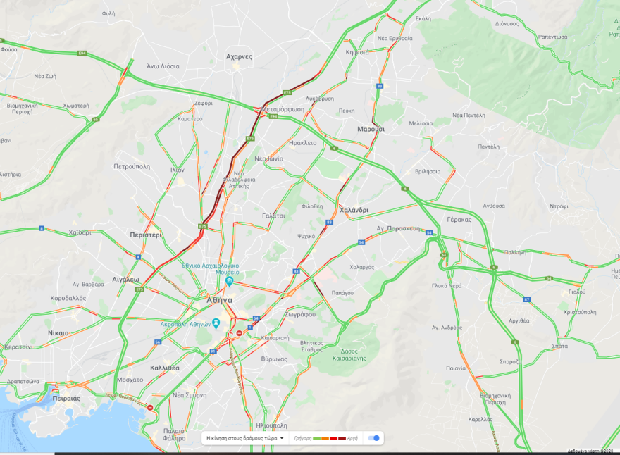 Κίνηση τώρα: Μποτιλιάρισμα στον Κηφισό - Δείτε Live 