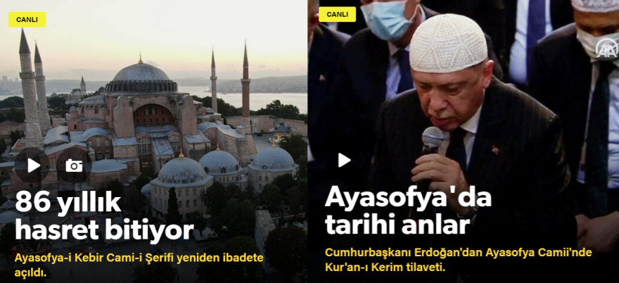 Αγία Σοφία: Πανηγυρίζουν τα τουρκικά ΜΜΕ για την προσευχή