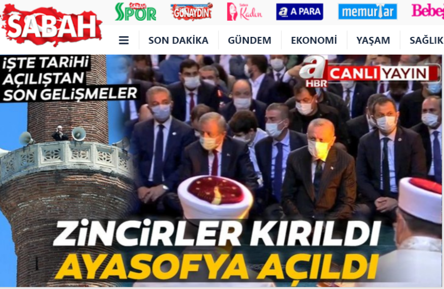 Αγία Σοφία: Πανηγυρίζουν τα τουρκικά ΜΜΕ για την προσευχή