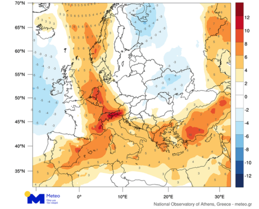 Καιρός - Καύσωνας: Χάρτες θερμοκρασιών ανά περιοχή - Πού θα δούμε τα πρώτα 40άρια