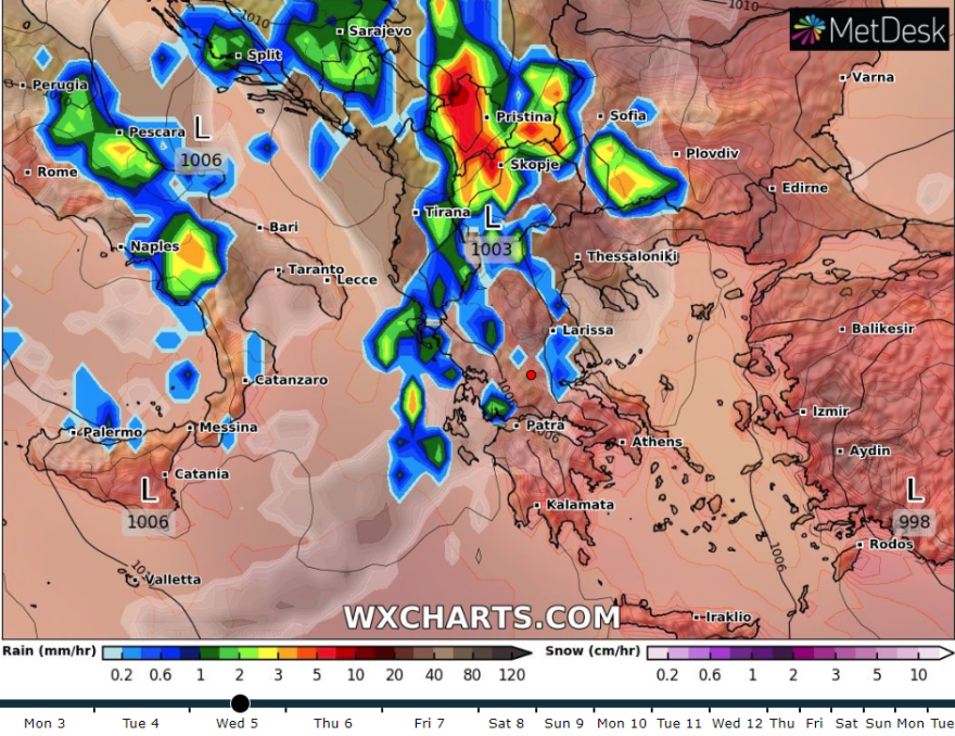 Έκτακτο δελτίο καιρού: Κακοκαιρία με καταιγίδες, χαλάζι από αύριο - Νέοι χάρτες
