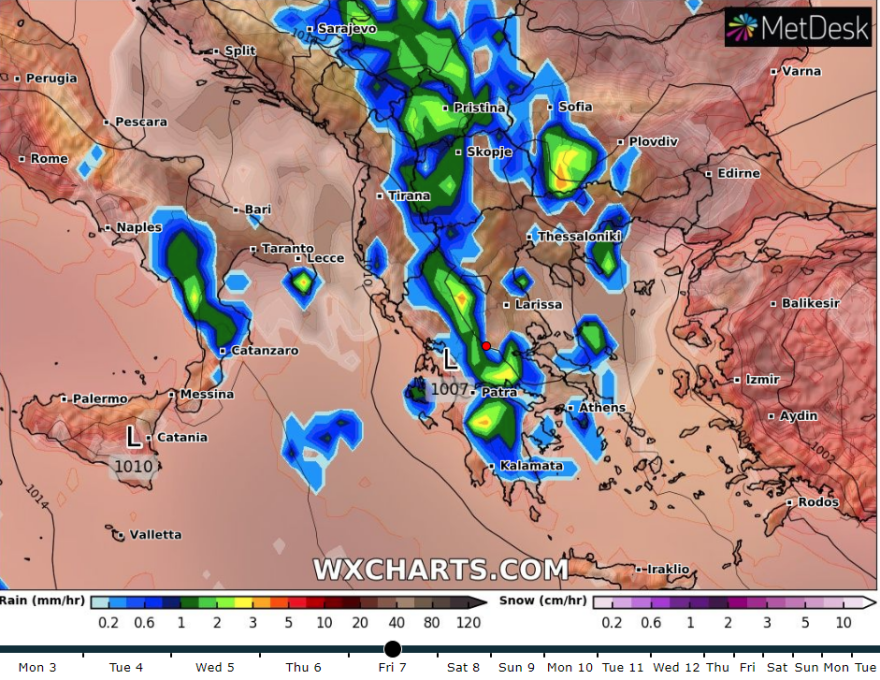 Έκτακτο δελτίο καιρού: Κακοκαιρία με καταιγίδες, χαλάζι από αύριο - Νέοι χάρτες