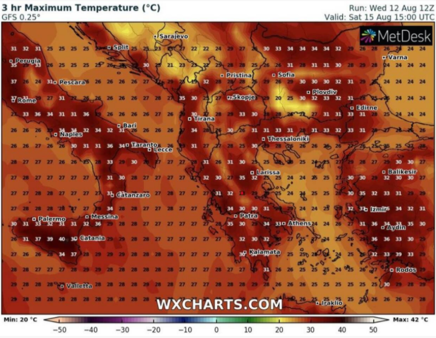 Καιρός - Δεκαπενταύγουστος: Θερμή εισβολή με 37άρια - Πού θα φτάσει η θερμοκρασία 