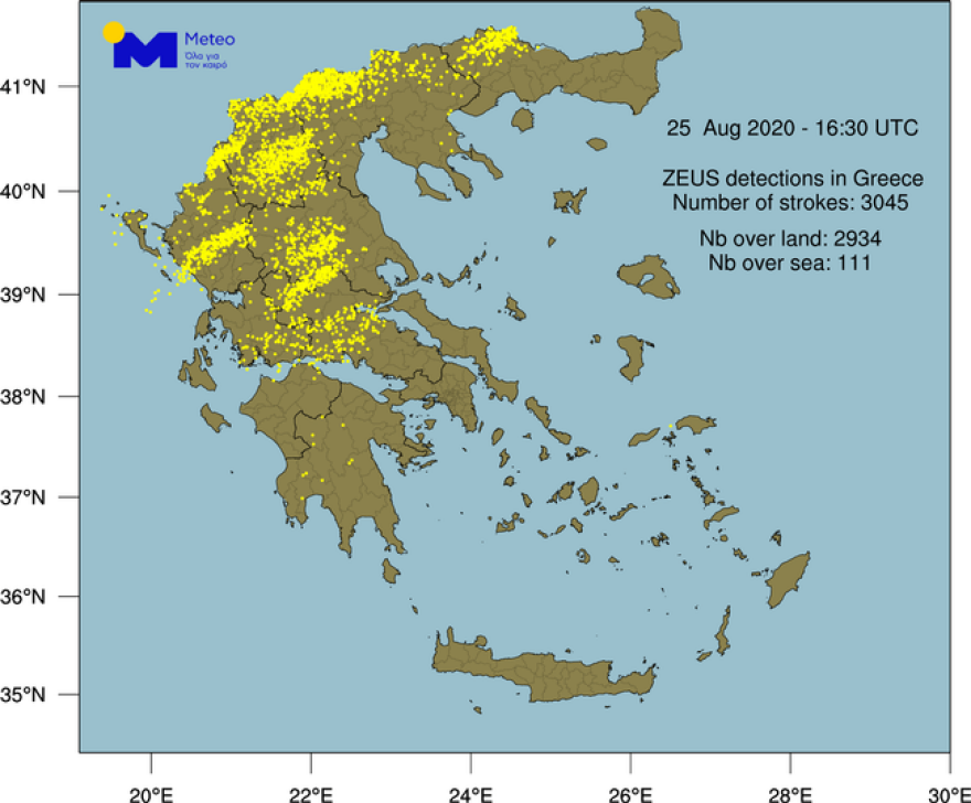 Καιρός: Καταιγίδες και 3.000 κεραυνοί στα ηπειρωτικά σήμερα Τρίτη