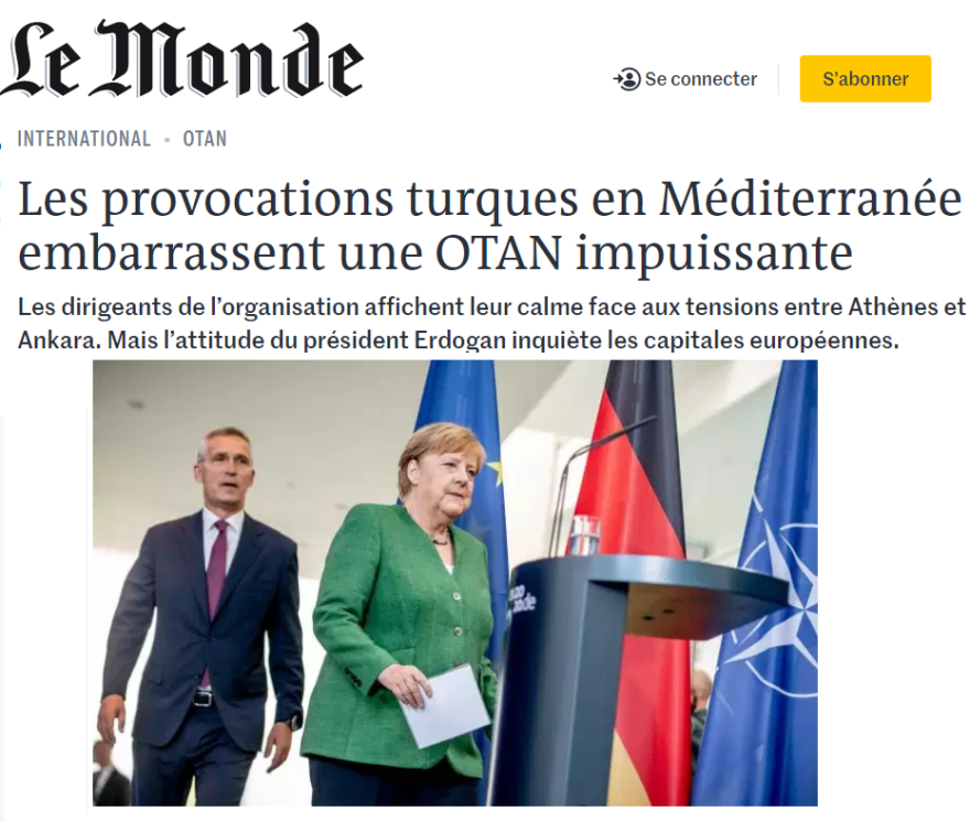 Η ελληνοτουρκική ένταση είναι «από τις σοβαρότερες κρίσεις στην ιστορία του ΝΑΤΟ», γράφει η Le Monde