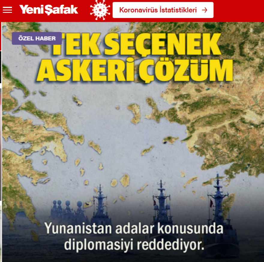 Γενί Σαφάκ: Μόνη λύση για τα εξοπλισθέντα νησιά της Ελλάδας, η στρατιωτική λύση