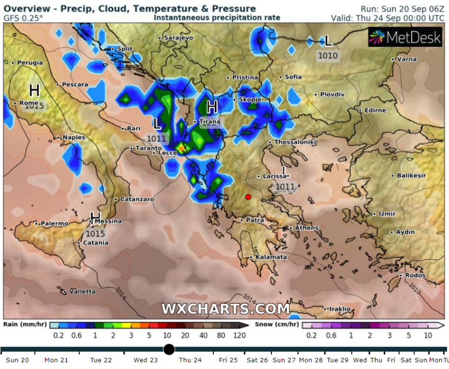 Καιρός: Οι βροχερές ημέρες της εβδομάδας σε χάρτες