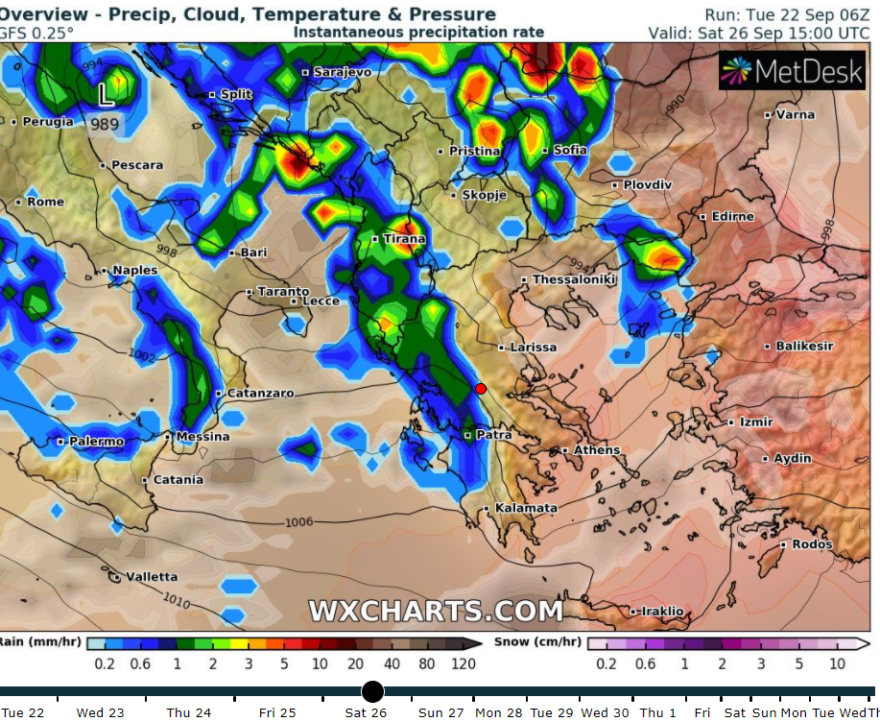 Έκτακτο δελτίο καιρού: Ισχυρές βροχές και καταιγίδες - Πού αναμένεται χαλάζι
