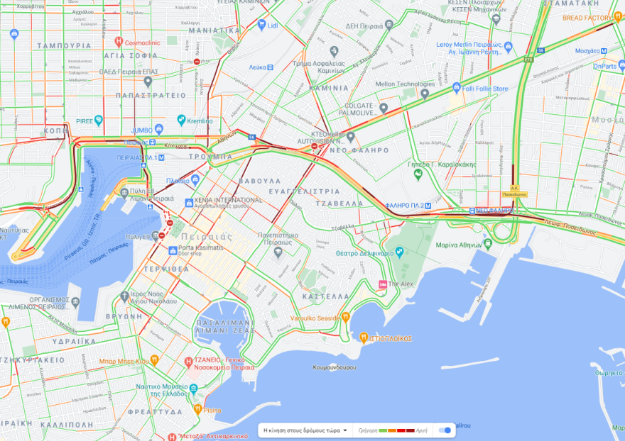 Κίνηση τώρα:  Δείτε Live πού έχει μποτιλιάρισμα  