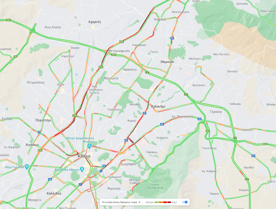 Κίνηση στους δρόμους: Πού έχει μποτιλιάρισμα τώρα 