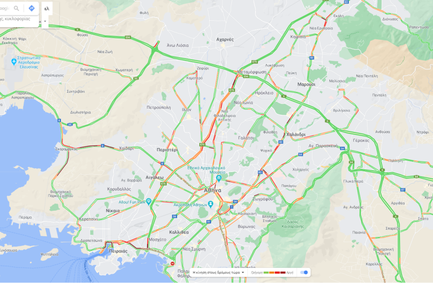 Κίνηση τώρα:  Δείτε Live πού έχει μποτιλιάρισμα  