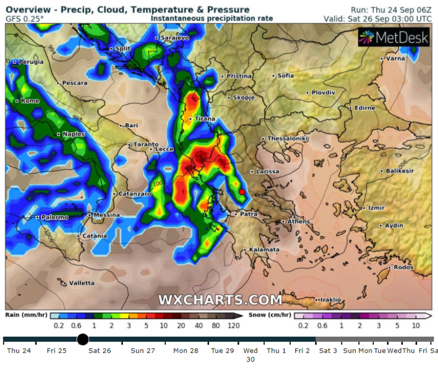 Καιρός: Μίνι κακοκαιρία με ισχυρές καταιγίδες - Χάρτες με τις περιοχές