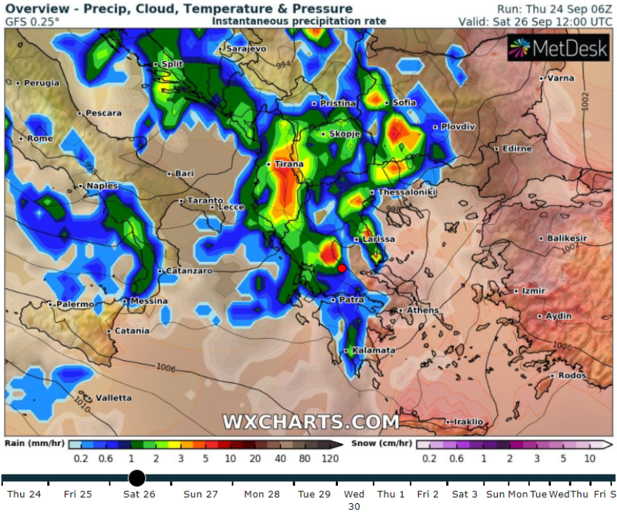 Καιρός: Μίνι κακοκαιρία με ισχυρές καταιγίδες - Χάρτες με τις περιοχές