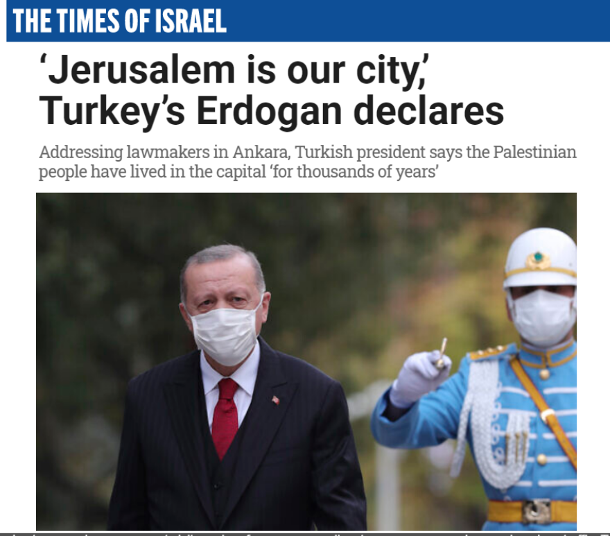 Ερντογάν: «Η Ιερουσαλήμ είναι η πόλη μας»