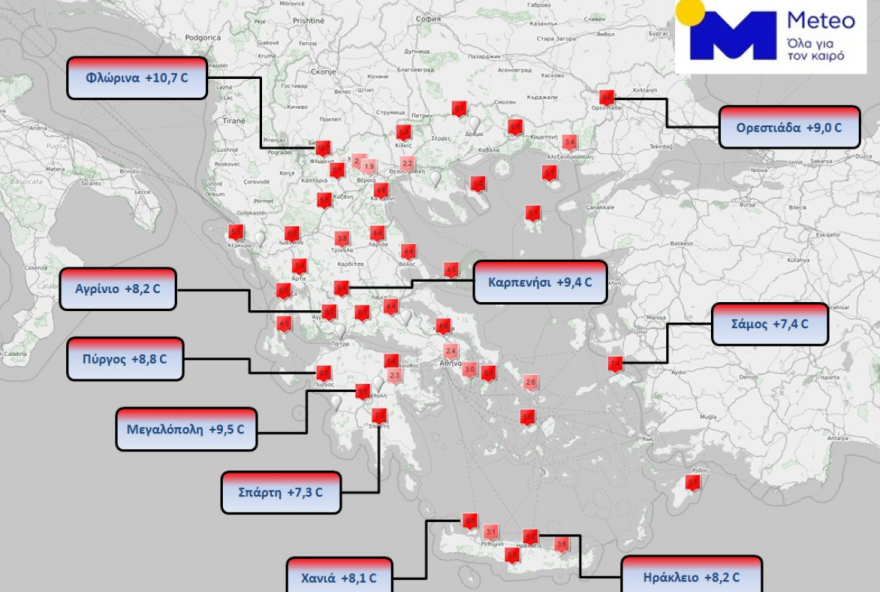 Καιρός: Στα ύψη οι θερμοκρασίες - Δείτε χάρτες
