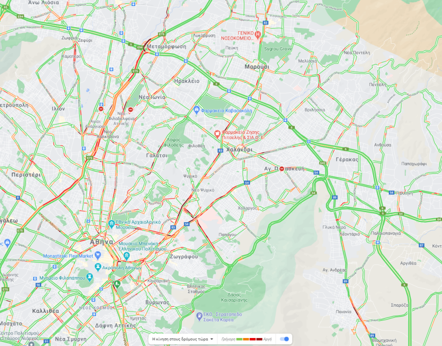 Κίνηση στους δρόμους: Πού έχει μποτιλιάρισμα τώρα 