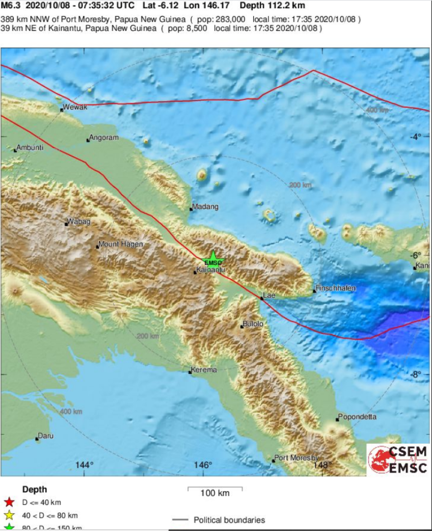 Σεισμός 6,3 Ρίχτερ στην Παπούα Νέα Γουινέα