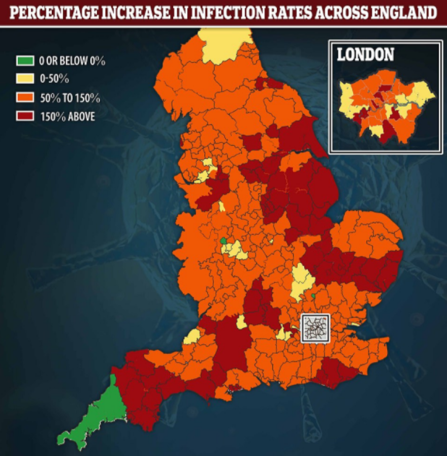 Βρετανία: Τρία επίπεδα lockdown ανακοινώνει ο Μπόρις Τζόνσον - Δείτε σχετικούς χάρτες