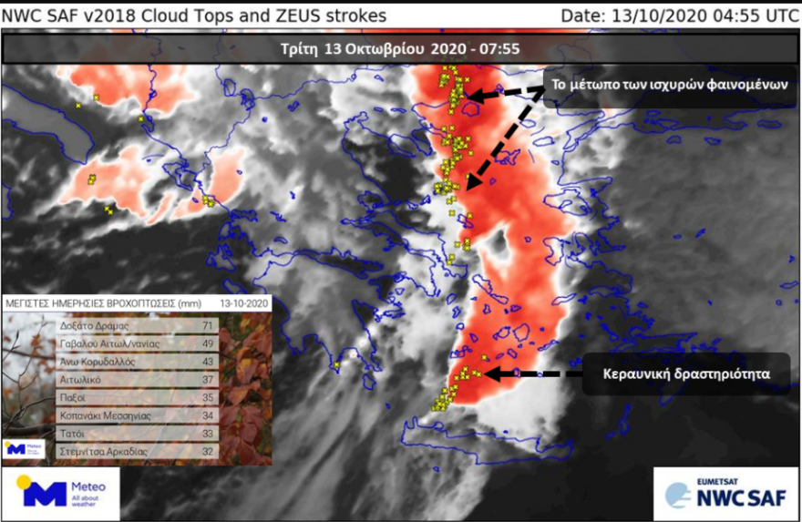Ο καιρός σήμερα: Η εξέλιξη του καιρού - Πώς θα κινηθεί η καταιγίδα - Χάρτες του meteo
