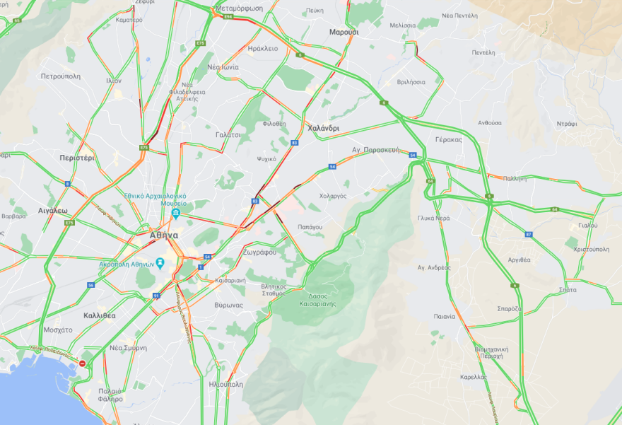 Κίνηση στους δρόμους: Πού έχει μποτιλιάρισμα τώρα 