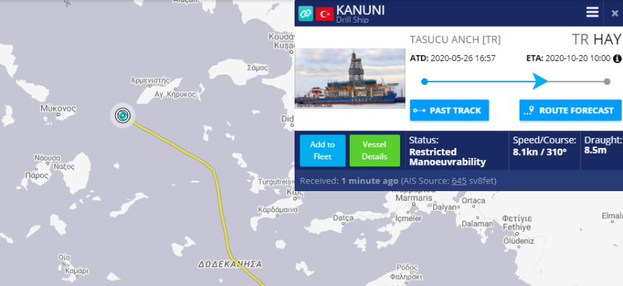 Kanuni: Προς Μαύρη Θάλασσα πλέει η «κορωνίδα» των τουρκικών γεωτρύπανων