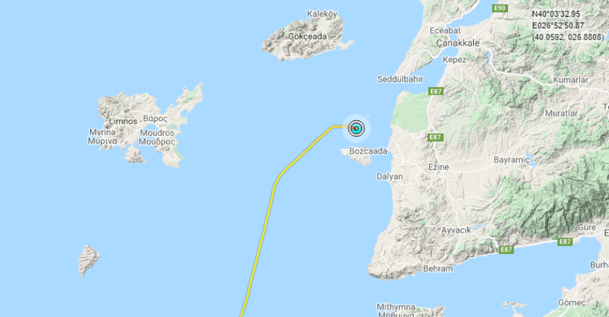 Ανοιχτά της Τενέδου το τουρκικό γεωτρύπανο Kanuni