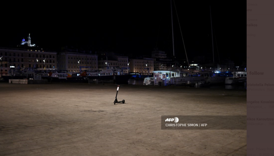 Γαλλία-κορωνοϊός: Σαββατόβραδο στους έρημους δρόμους του Παρισιού 