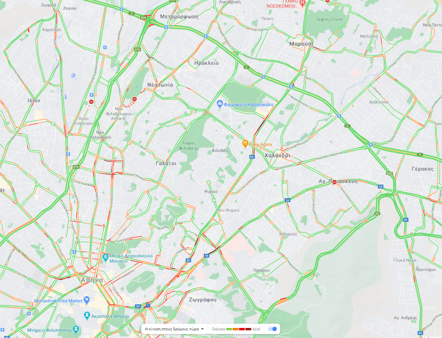 Κίνηση στους δρόμους: Ομαλή η κυκλοφορία  - Επιμένει η κίνηση στη Μεσογείων