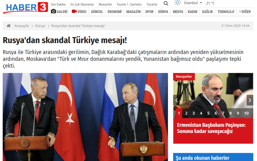 Άναψε «φωτιές» στην Τουρκία το ρωσικό «τιτίβισμα» για τη Ναυμαχία στο Ναυαρίνο