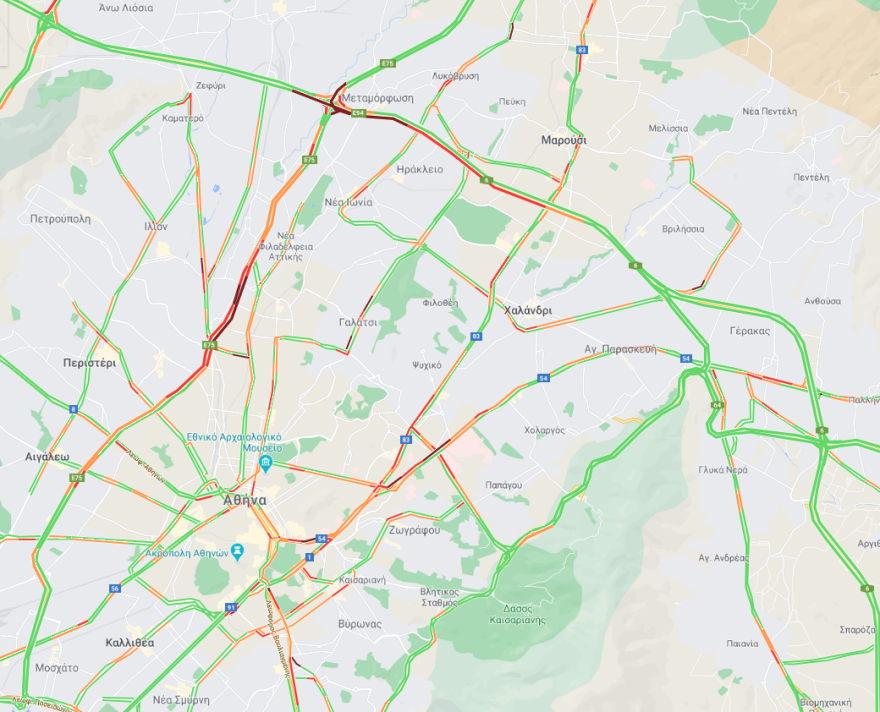 Κίνηση στους δρόμους: Μποτιλιάρισμα στην Αττική Οδό