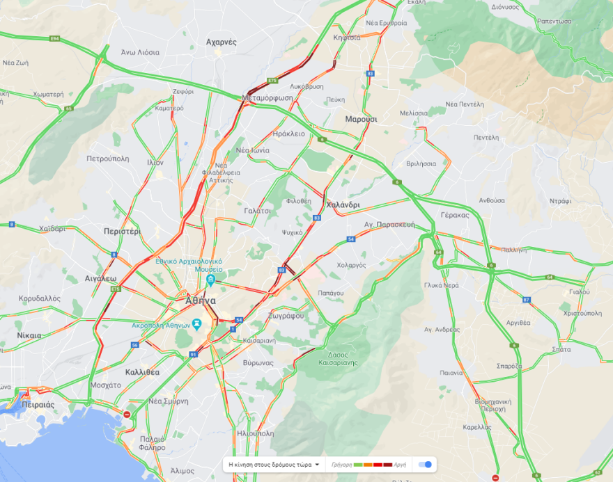 Κίνηση στους δρόμους: Πού έχει μποτιλιάρισμα τώρα