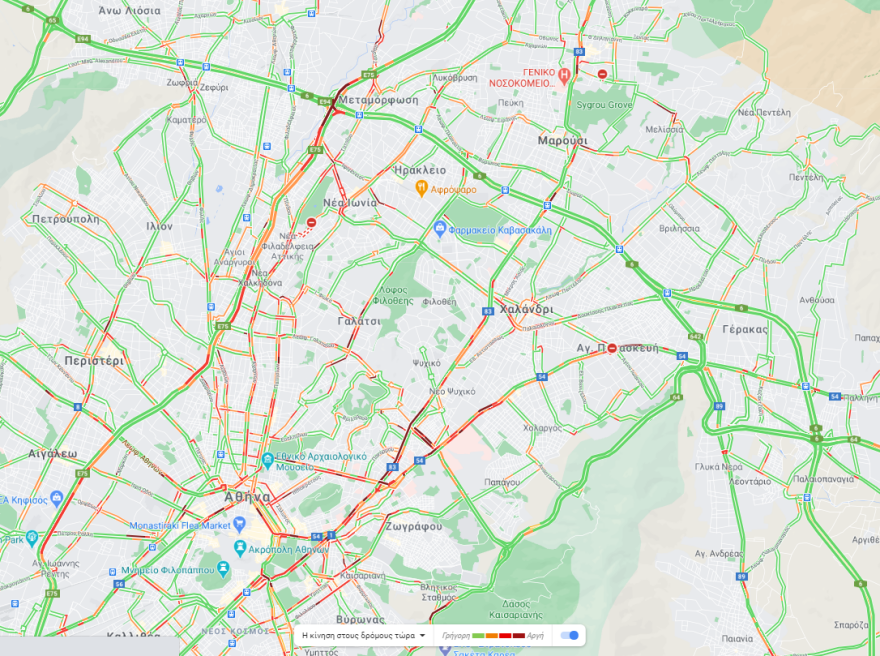 Κίνηση στους δρόμους: Πού έχει μποτιλιάρισμα τώρα 