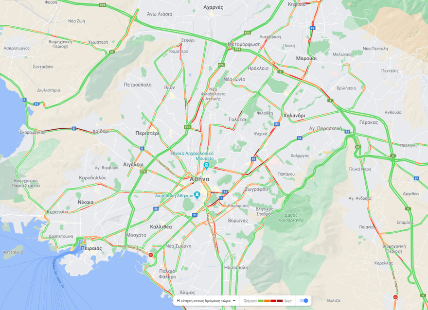 Κίνηση στους δρόμους: Πού έχει μποτιλιάρισμα τώρα στην Αθήνα