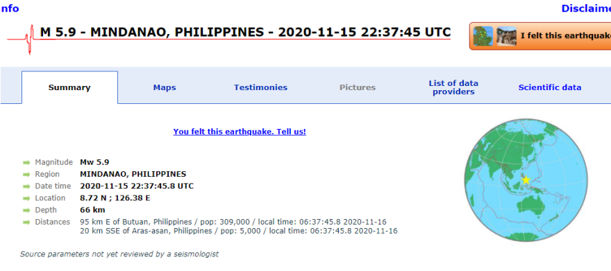 Ισχυρός σεισμός 5,9 Ρίχτερ στις Φιλιππίνες 