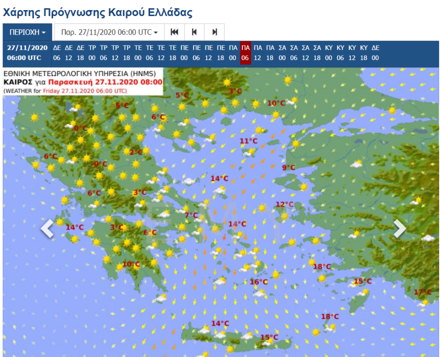 Καιρός: Ο καιρός της εβδομάδας σε χάρτες - Ασθενείς βροχές, συννεφιά και άνεμοι