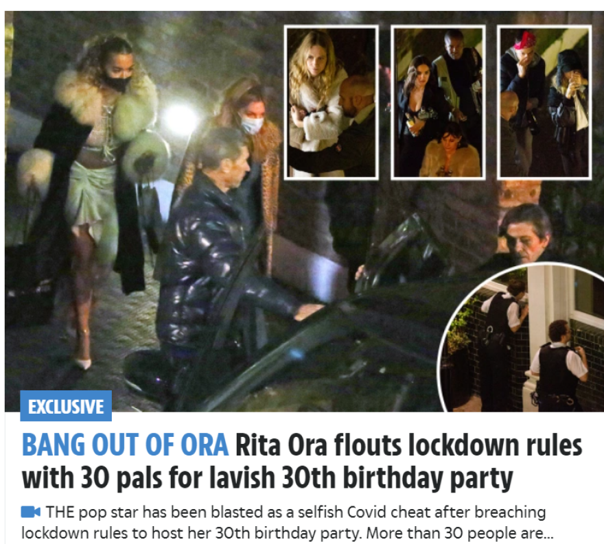 Rita Ora: Έσπασε την καραντίνα και έκανε πάρτι γενεθλίων - Οι 30 καλεσμένοι έμπαιναν από την πίσω πόρτα