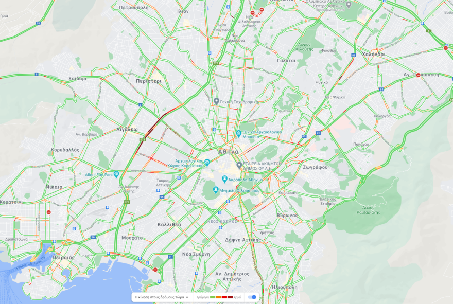 Κίνηση στους δρόμους: Μποτιλιάρισμα στην Αθηνών - Λαμίας, λόγω τροχαίου 